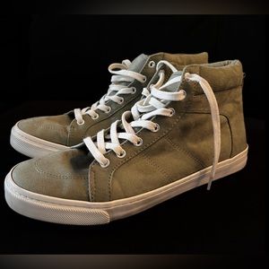 Size 8 Old Navy brand high top sneakers. Worn once. Light olive green